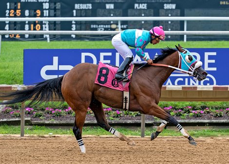 Malibu Beauty wins the 2025 Obeah Stakes at Delaware Park