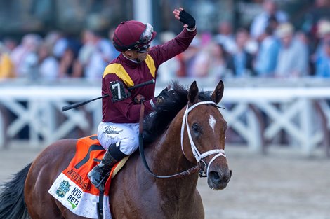 Journalism after finishing second in the the Belmont Stakes G1, Saratoga Racetrack, Saratoga Springs, NY, June 7, 2025, Javier Molina- Mathea Kelley-BloodHorse