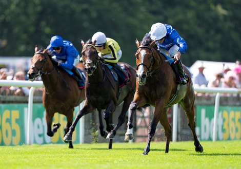 El Cordobes (William Buick,right) wins the Princess Of Wales's Stakes<br>
Newmarket 10.7.25 Pic: Edward Whitaker