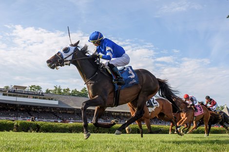 Think Big wins the 2025 Kelso Stakes at Saratoga Race Course