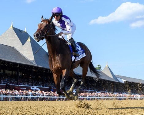 Scottish Lassie wins the 2025 Coaching Club American Oaks Invitational Stakes at Saratoga Race Course