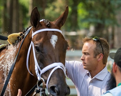 Trainer Joe Sharp at the Saratoga Race Course Sunday July 13, 2025 in in Saratoga Springs, N.Y.  Photo by Skip Dickstein