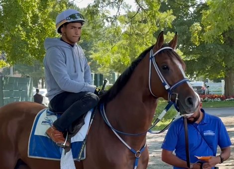 Luis Rivera Jr. aboard Kentucky Derby winner Mystik Dan