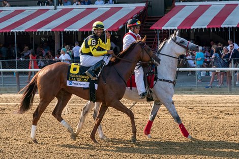 Laurelin and Kenrick Camouche win the G1 Fasig-Tipton Saratoga Oaks Invitational , Saratoga Racecourse, Aug. 9th, 2025, Mathea KelleyLaurelin and Kenrick Camouche win the G1 Fasig-Tipton Saratoga Oaks Invitational , Saratoga Racecourse, Aug. 9th, 2025, Mathea Kelley