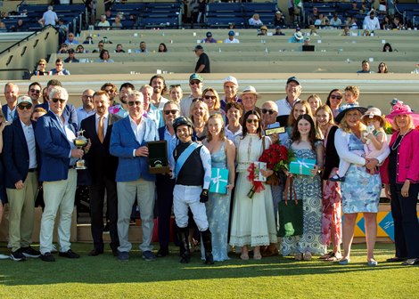 Eclipse Thoroughbred Partners’ Velocity and jockey Ricardo Gonzalez, right, spring an upset win in the Grade I Del Mar Oaks Saturday, August 16, 2025 at Del Mar Thoroughbred Club, Del Mar, CA. The three-year-old filly, trained by Michael McCarthy, overcame the favorites Lush Lips, second from right, and Thought Process, third from right for the win, and returned $72 for a $2 win bet.<br> Benoit Photo Eclipse Thoroughbred Partners’ Velocity and jockey Ricardo Gonzalez, right, spring an upset win in the Grade I Del Mar Oaks Saturday, August 16, 2025 at Del Mar Thoroughbred Club, Del Mar, CA. The three-year-old filly, trained by Michael McCarthy, overcame the favorites Lush Lips, second from right, and Thought Process, third from right for the win, and returned $72 for a $2 win bet.<br> Benoit Photo
