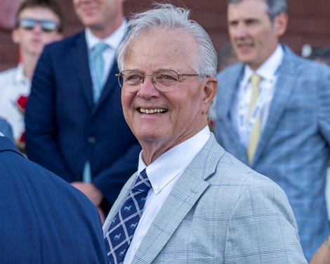 {Trainer Bill Mott} Sovereignty with Junior Alvarado wins the DraftKings Travers S. (Grade I) at Saratoga Race Course in Saratoga Springs, NY., on August 23rd, 2025.