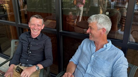 Cormac Farrell (right) and Ted Durcan at the 2025 Keeneland September Yearling Sale