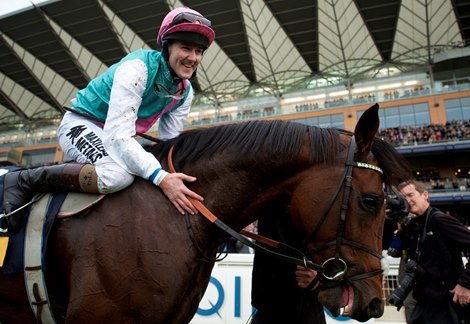 Frankel (Tom Queally) after winning the Champion Stakes Ascot 20.10.12 Pic: Edward Whitaker