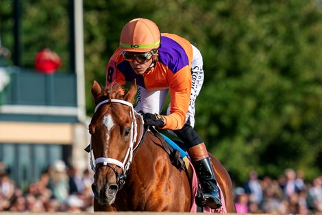 Further Ado and Irad Ortiz win MSW, Keeneland,10-10-25, MatheaKelley-Bloodhorse