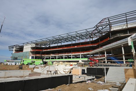 Belmont Park, topping off ceremony, October 15 2025