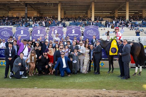 Winning connections in the winner’s circle after Bentornato with Irad Ortiz Jr. win the Sprint (G1) at Del Mar Racetrack in Del Mar, CA on November 1, 2025.
