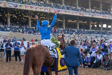 Notable Speech with William Buick wins the Mile (G1) at Del Mar Racetrack in Del Mar, CA on November 1, 2025.