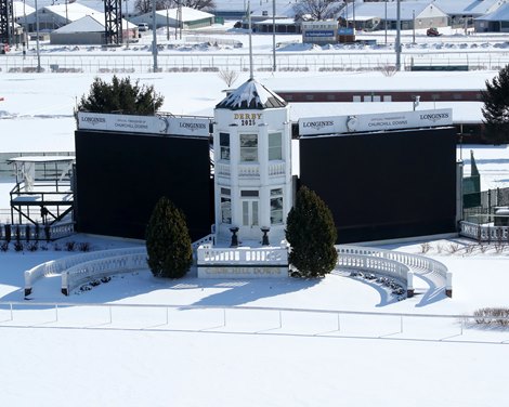 Snow scene on Tuesday, January 27, 2026 at Churchill Downs