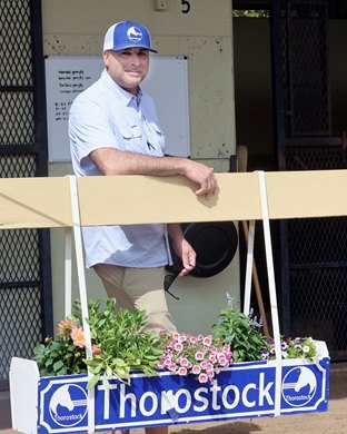 Consignor Nick Sallusto of Thorostock at the OBS March Sale