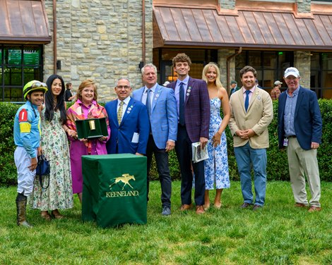 Presentation includes Mrs. Ben Haggin presenter for Stars and Stripes with Luis Saez wins the Ben Ali (G3) at Keeneland on April 18, 2026.
