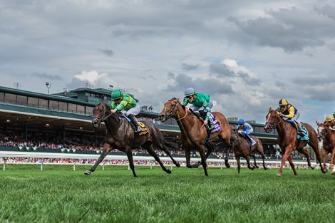 Storm's Wake (Oscar Performance) wins the Appalachian Stakes (G2) at Keeneland on 4.4.26. Joel Rosario up, Brian Lynch trainer,  William K. Werner owner. EquiSport Photos