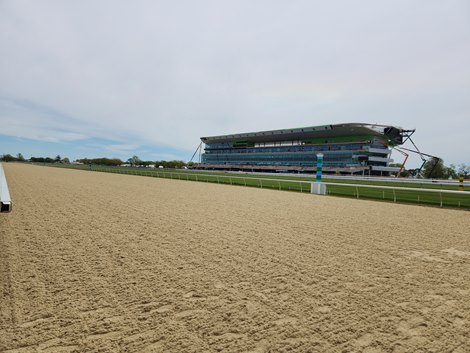 A view from the all-weather surface oval at the new Belmont Park, which also will include turf courses and a dirt track