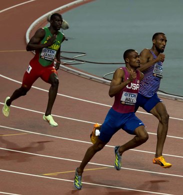 Quincy Hall (outside, finished 3rd), 2023 World Athletics Championships in Budapest