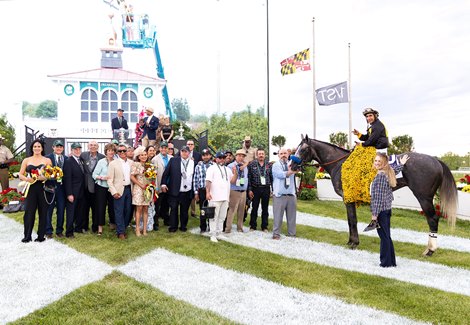Napoleon Solo #10 with Paco Lopez riding won the $2,000,000 Grade I Preakness Stakes at Laurel Racecourse on Saturday May 16, 2026. Photo By Bill Denver/EQUI-PHOTO