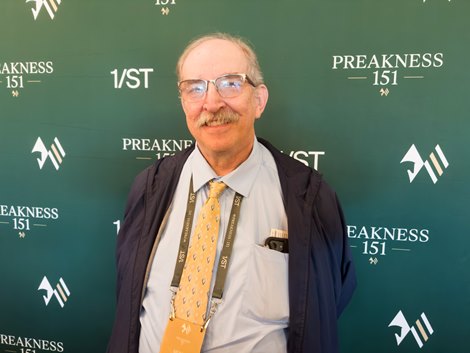 Bob Ehalt is awarded the David F. Woods Memorial Award at the 2026 Preakness Alibi Breakfast at Laurel Park for his 2025 recap of the Preakness Stakes for BloodHorse