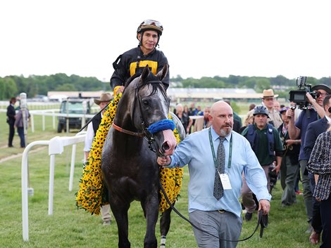 Napoleon Solo #10 with Paco Lopez riding won the $2,000,000 Grade I Preakness Stakes at Laurel Racecourse on Saturday May 16, 2026. Photo By Bill Denver/EQUI-PHOTO