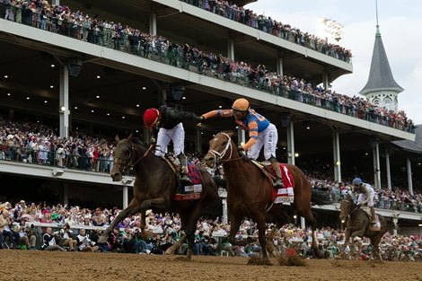 Golden Tempo with Jose Ortiz wins the Kentucky Derby (G1) at Churchill Downs for trainer Cherie DeVaux and owners (Daisy Phipps Pulito), Phipps Stable and St. Elias Stable (Vincent Viola)  at Churchill Downs, KY on May 2