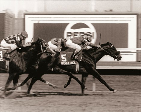 Spend a Buck wins the Jersey Derby at Garden State Park May 27th, 1985