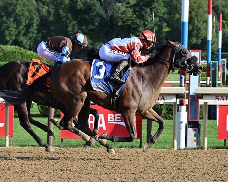 Starship Lizzy wins a maiden claiming race giving jockey Javier Castellano his 6,000 career win Wednesday, August 26, 2026 at Saratoga Race Course