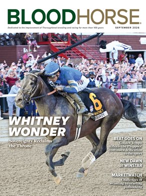 BloodHorse Magazine Cover September 2026