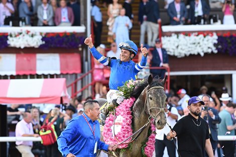 Sovereignty wins the 2026 Whitney Stakes at Saratoga Race Course