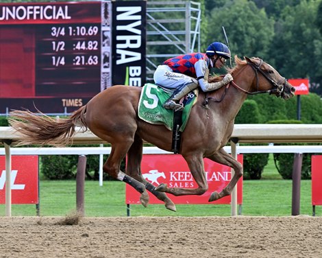Forever Carina wins a maiden special weight at Saratoga Race Course