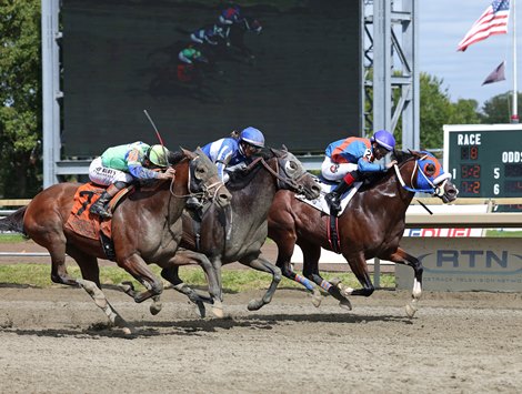 Buccherino #2 with Eliseo Ruiz riding won the $150,000 Stable Recovery Stakes at Parx Racing in Bensalem, PA on Saturday September 19, 2026.  Photo by Bill Denver/EQUI-PHOTO.