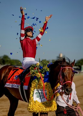 Forever Young and Ryusei Sakai wins the Jockey Club Gold Cup at Belmont Park in Elmont, New York on September, 18, 2026. Photo by: Alex Evers